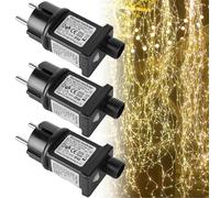 Fuente de alimentación LED de 31 V, 3 unidades de adaptador de corriente con función de memoria y temporizador, 8 modos, transformador LED, conductor, enchufe IP44, 6 W, adaptador de repuesto, bajo