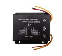 Fuente de alimentación para coche, convertidor de CC, inversor reductor de 24 V a 12 V con súper condensador para voltaje y corriente estables y protección múltiple integrada (15 A)