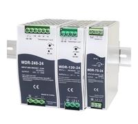 Fuente de alimentación portátil 12v 24v 5a 10a Suministros de Fuente WDR-75W 120W 240W Montaje en riel DIN Salida única CC for Control Industrial(12V_240W)