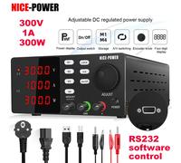 Fuente de alimentación programable NICE-POWER RS-232, banco de trabajo de mantenimiento de laboratorio ajustable CC, Software de PC de 200V, 30V, 10A, 60V, 120V RS232-30V10A