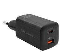 Fuente de Alimentacion Qoltec 65W Modelo 50766 Carga Rapida Ultra Charge USB-C/USB-A Interior Negra