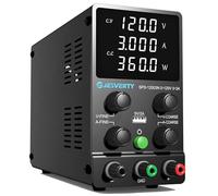 Fuente de Alimentación Regulable 120V 3A DC Fuentes de Alimentación de Laboratorio Fuente de Alimentacion de Banco Ajustable Pantalla LED de 4 Dígitos Jesverty SPS-12003N