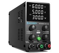 Fuente de Alimentación Regulable 60V 5A DC Fuentes de Alimentación de Laboratorio Fuente de Alimentacion de Banco Ajustable Pantalla LED de 4 Dígitos Jesverty SPS-6005N