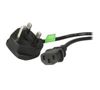 StarTech.com Cable de 1m (3 pies) de Alimentación de Ordenador para el Reino Unido UK, BS1363 a C13, 18AWG, 10A 250V, Cable de Corriente de Repuesto, Cable de Alimentación de TV (BS13U-1M-POWER-LEAD)