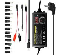 Fuente de alimentación Universal 72W, 3V-24V 3A, Voltaje Ajustable | adaptador AC/DC 100-240V con indicador LED y 14 puntas, para electrónica doméstica, portátiles y routers