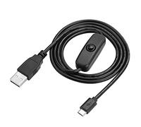 Fuente de alimentación Universal, Cable de Carga de alimentación Micro USB con Interruptor de Encendido/Apagado para 3 / Pi 2 / Pi B/Pi B + / Pi A
