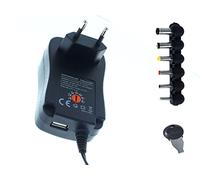 Fuente de alimentación universal, transformador con 6 adaptadores, 3 V, 4,5 V, 5 V, 6 V, 7,5 V, 9 V, 12 V, 2 A, 30 W, cargador variable con USB 2,1 A