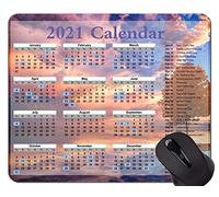 Fuente de Alta definición del Calendario 2021 con Alfombrilla de ratón de Goma Antideslizante para Juegos de Vacaciones, Alfombrillas de ratón Golden Tree In The Sunset