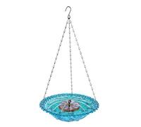 Fuente de baño colgante para pájaros al aire libre, fuente de energía solar, atrae pájaros, ardillas, comedero de jardín de gran capacidad, resistente a la intemperie, ABS para pájaros y comedero