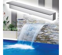 Fuente de cascada de acero inoxidable con salida de 41.3 pulgadas con tubo suave y conector para jardín, estanque, patio, decoración al aire libre, función de agua, rocalla, paisajismo