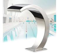 Fuente de cascada de acero inoxidable para decoración de piscina de jardín, elegante función de cascada de agua que mejora la estética del paisaje