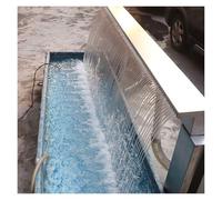Fuente de Cascada de Acero Inoxidable para Piscina - Caja de Goteo empotrada, Elegante Elemento acuático para Patio Trasero, decoración de jardín, Oasis acuático para Patios y Piscinas