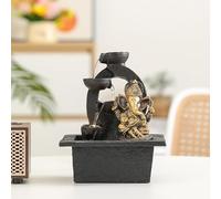 Fuente de Cascada de Escritorio LED de 3 Niveles con Sonidos relajantes, Fuente Zen Interior para Escritorio de Oficina en casa, Fuente de Agua Relajante con Luces LED calmantes