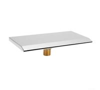 Fuente de cascada de piscina con acabado de espejo de acero inoxidable para piscinas sobre el suelo, spa, estanque, patio trasero, rectangular, 19 x 10 x 5 cm, color plateado, elegante flujo de agua