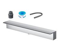 Fuente de cascada empotrada de acero inoxidable para spa, patio, piscina, estanque koi, 100 cm, kit de derrames con accesorios para decoración de fuentes de agua