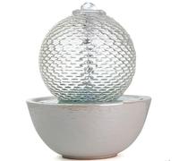 Fuente de cascada interior con base de cerámica, moderna fuente de agua de escritorio para oficina y sala de estar, decoración zen para relajación