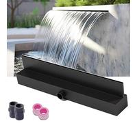 Fuente de Cascada Mural Premium para Piscinas - Cañón de Acero Inoxidable de Alto caudal para Piscinas elevadas y con Paredes de Acero (Negro, Salida de 70 cm/27,5 Pulgadas)