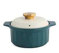 Fuente de cerámica cocinar a altas temperaturas, Cacerola de barro con tapa for sopa y guiso (3-6 l)(6L)