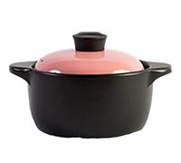 Fuente de cerámica cocinar a altas temperaturas, Cacerola de cerámica con tapa rosa 2,8 l/4, l(Capacity 4.2L)