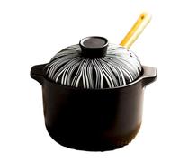 Fuente de cerámica cocinar a altas temperaturas, Olla de barro for cocinar, cazuela cerámica, olla for estofado, resistente a altas temperaturas, 1-4 l(Capacity 4L)