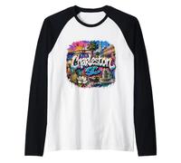 Fuente de Charleston South Carolina SC USA Camiseta Manga Raglan