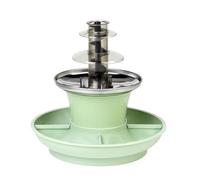Fuente de Chocolate Mini Giles & Posner - Máquina Eléctrica de 3 Niveles, Apagado Automático, 0°C a 50°C, Juego de Fondue de Queso, Bandejas Desmontables para Alimentos, 25W, Verde