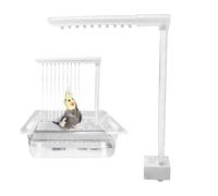 Fuente de ducha genérica, jaula de contenedor, juguete de baño para periquitos, accesorios de bandeja, grifo, incluyendo cabezal de bomba y cable USB, apto para