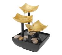 Fuente de Escritorio, 14x14x21cm 5V USB Mini Fuente de Agua de Cascada Interior de 3 Niveles con luz LED para Sala de Estar Oficina Hogar Decoración de meditación Zen