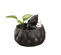 Fuente de Escritorio, Fuente de Agua Zen de cerámica for decoración de Mesa, Ideal for salón de té, Oficina y Flujo de Riqueza.(Black)