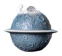 Fuente de Escritorio, Fuente de Cascada Interior Space Explorer, Fuente Mesa cerámica for decoración del hogar y la Oficina(Blue)