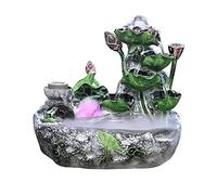 Fuente de Escritorio Fuente de Interior Mesa Fuentes Cascada Agua relajación Escritorio meditación Zen Feng Shui con Bola giratoria y Bomba for decoración Espacios Interiores Oficina en casa(Medio)