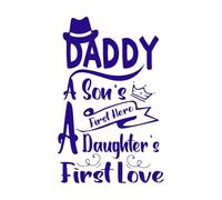 Fuente de familia: padre, hijo, primer héroe, hija, primer amor Calcomanías de letras 57.6x90.1cm Varios tamaños Azul oscuro