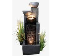 Fuente de Hierro Forjado de la Marca Gran Fuente, Iluminación LED y Cascada de Agua, Decoración de Jardín