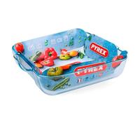 Fuente de horno classic pyrex cuadrada con asas vidrio 6x25x22 cm