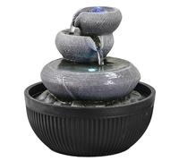 Fuente de Interior Cascada 3 Niveles jarro Efecto Piedra Natural luz LED Colorida, decoración Interior Zen y Elegante, Fuente de Mesa, Idea de Regalo excepcional, Altura 21 cm - Geelong Zen'Light