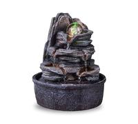 Fuente de Interior Cascade Nature Escalera Efecto Piedra Luz Colorida, Idea de Regalo, Decoración de Interior en Movimiento - Fuente de Mesa Zen Relajante, Objeto Portafelicidad, 25 cm - Luberon