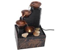 Fuente de Interior en Cascada de Mesa, Mini Fuente de Agua con Luz LED, Atracción de Riqueza, Pequeña Cascada de Relajación, Fuente de Mesa Alimentada por USB para Escritorio,