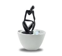 Fuente de Interior Moderna Estatua Masculina extraíble luz LED Colorida, Idea de Regalo para Hombre insólito, decoración de Interior contemporánea, Fuente de Mesa Circuito Cerrado - 26 cm - Pensador