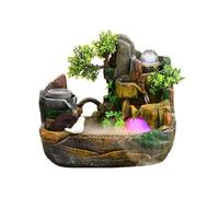 Fuente De Interior Pecera for Sala de Estar, rocalla casera, Fuente de Cascada de Agua Corriente, Paisaje Zhaocai, decoración de Escritorio de Oficina Fuente De Sobremesa(M)