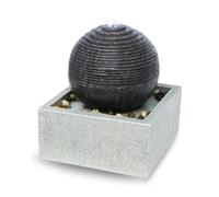 Fuente de interior y exterior moderna LED blanco, gran fuente decorativa para jardín, terraza, decoración de mesa Zen relajante, idea de regalo para ocasión especial, 34 x 30 x 30 cm - Bonny Zen'Light