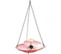 Fuente de jardín al aire libre alimentada por USB: regalo único en forma de corazón para pájaros (rosa)