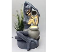 Fuente de jardín con iluminación LED BK861 Fuente de 60 cm con Aspecto de Granito Fuente Interior Fuente de Agua Fuente para terraza Decoración de jardín
