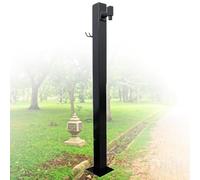 Fuente de jardín de acero inoxidable con soporte de manguera independiente, decoración cuadrada al aire libre para patio, paisaje, diseño moderno para mejoras exteriores elegantes