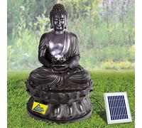 FUENTE DE JARDÍN SOLAR "BUDDHA ETERNO" FUENTE DE AGUA con luz LED y batería de litio, FUENTE para terraza, balcon e interiores