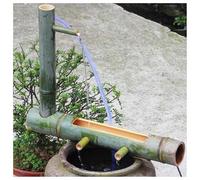 Fuente de jardín zen de bambú, fuente de bambú de estilo japonés con kit, decoración de jardín, decoración de paisaje acuático, fuente de agua en cascada escalonada for interior y exterior.(35cm)