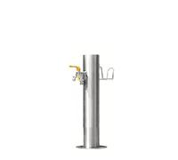 Fuente de la columna de agua de jardín al aire libre de acero inoxidable con colgra de manguera Piso montado en el piso Anti congelamiento 304 acero inoxidable H86 cm Beauty Comes