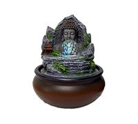 Fuente de la Mesa Fuente de relajación Interior Desktop Fuente de Buda - Arrestas de Resina Cascada Zen Fuente de la Oficina Desktop Flujo Fuente de Escritorio pequeños Fuentes de Escritorio (Color: