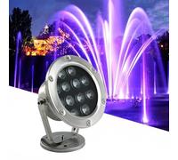 Fuente de luz LED sumergible para piscina, resistente al agua IP68, acero inoxidable, CA 12/24 V, ideal para piscinas y estanques, potencia de 15 W
