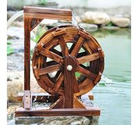 Fuente de Madera con Forma de Rueda de Agua, Rueda de Agua Decorativa rústica Vintage, para y Accesorio De Paisajismo, diseño rústico Vintage(67 * 28 * 77cm/26.4 * 11 * 30.3in)