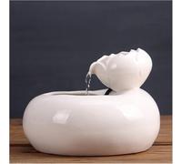 Fuente de Mesa, Característica de Agua Zen for decoración del hogar Interior y Exterior, Mesa, Escritorio, Oficina, L 7.6" x WH 5.9"(White)